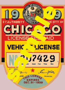 (image for) 1939 IL tax/inspection sticker CHICAGO
